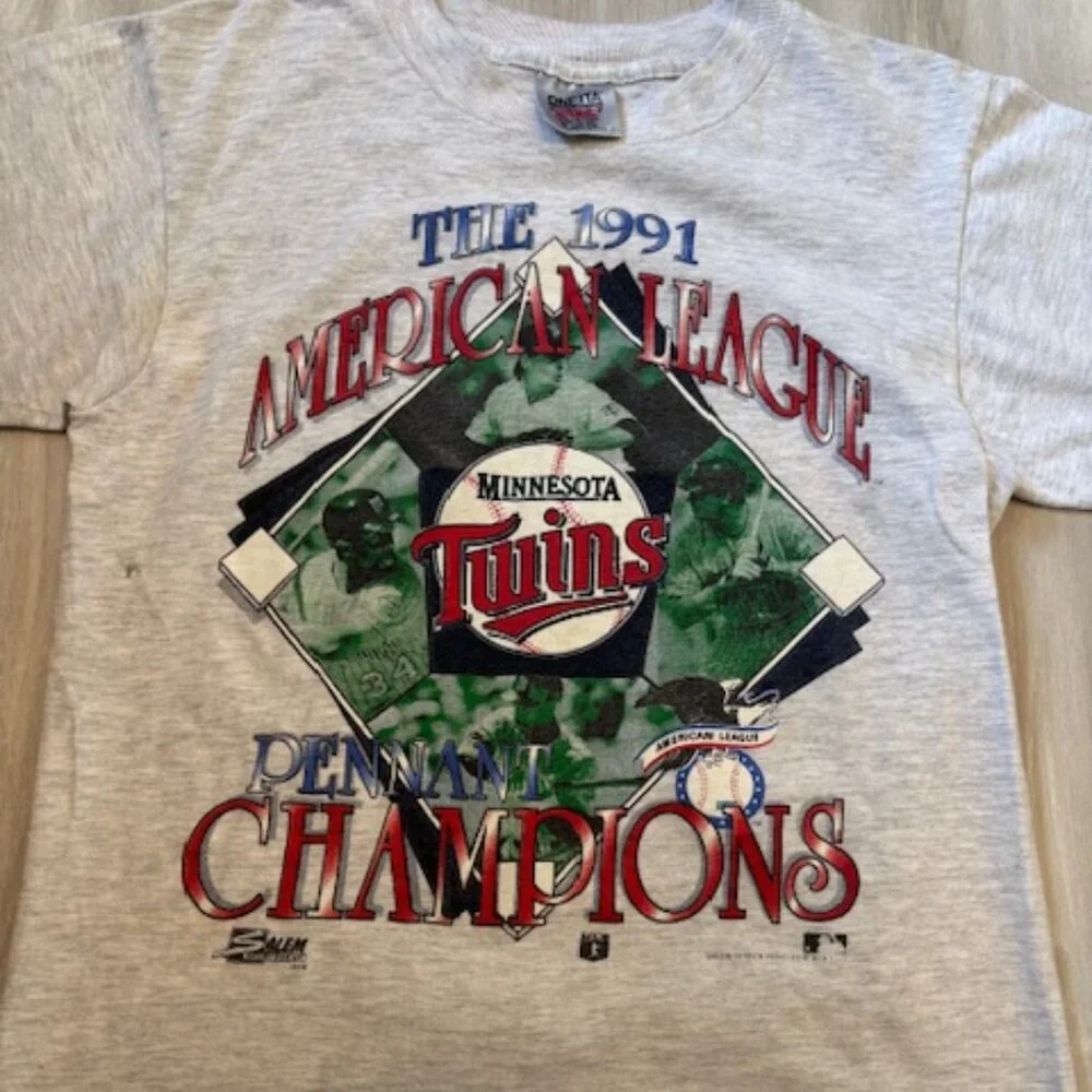 Vintage 1991 Minnesota Twins Pennant Champions t-shirt size M - Picture 2 of 4